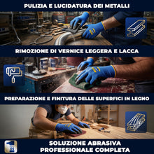 Carica l'immagine nel visualizzatore di Gallery, S&amp;R 12 Spugne Abrasive Grandi per Metallo Legno Acciaio inox per Cucina o Fai-da-te. Carta Vetrata a Grana fine e grossa