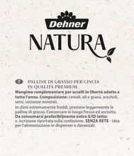 Carica l'immagine nel visualizzatore di Gallery, Dehner Natura Premium Mangime per uccelli selvatici, palline per cinciallegre, senza rete, 30 pezzi, 90 grammi ciascuno 