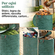 Carica l'immagine nel visualizzatore di Gallery, 2 Sacchi Giardinaggio 270 L con Coperchio - SJC272