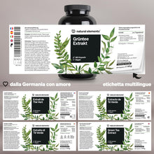 Carica l'immagine nel visualizzatore di Gallery, Estratto di tè verde 1998 mg per dose giornaliera – 180 capsule – con ECGC e polifenoli – vegano, alto dosaggio, zero ad