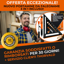 Carica l'immagine nel visualizzatore di Gallery, THORVALD Squadra da Falegname MULTIFUNZIONE 180 mm [+PORTA MINE +ISTRUZIONI] Metallo Righello Trusquino Goniometro Angol