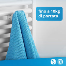 Carica l'immagine nel visualizzatore di Gallery, LH Coppia handy vip portasciugamani senza foro per bagno, autoavvitanti al termoarredo scaldasalviette senza forare - ma