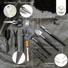 Carica l'immagine nel visualizzatore di Gallery, HAPPY SEED Kit Bonsai Attrezzi 13 Pezzi con Pratica Borsa - Mini Utensili da Giardinaggio per Piante da Interno e Una Co