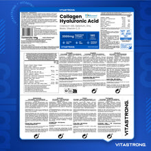 Carica l'immagine nel visualizzatore di Gallery, Vitastrong Collagene Idrolizzato con Vitamina C 2000mg, Acido Ialuronico