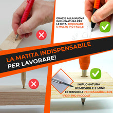 Carica l'immagine nel visualizzatore di Gallery, THORVALD Matita da costruzione PRO ESTENSIBILE [+ Impugnatura facile da scrivere] Matita meccanica per falegname fai-da-