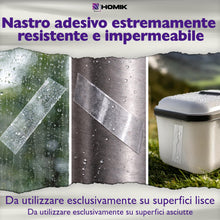 Carica l'immagine nel visualizzatore di Gallery, Nastro Adesivo Impermeabile Trasparente Ultra Resistente 5cm x 2,5m – Nastro di Riparazione Impermeabile per Superfici L