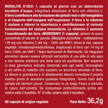 Carica l'immagine nel visualizzatore di Gallery, Ferro Bisglicinato 14 mg con Vitamina C 80 mg | 90 Capsule | Nutrimea