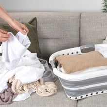 Carica l'immagine nel visualizzatore di Gallery, Beldray LA072979GRYEU Cestello per lavanderia, Collapsible Hip Hugger, curvo e sagomato per adattarsi al corpo, cestello facile da piegare, Manici ergonomici a 2 vie antiscivolo, 37 litri, grigi
