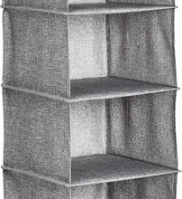 Carica l'immagine nel visualizzatore di Gallery, Amazon Basics Organizer da appendere nell’armadio - 6 ripiani, grigio melange, 30.48 x 5.08 x 30.48 cm