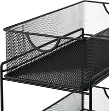 Carica l'immagine nel visualizzatore di Gallery, Relaxdays Organizer per Armadietti Cucina, Organizzatore Estraibile in Metallo, 2 Cestelli, 32 x 19 x 35,5 cm, Nero