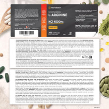 Carica l'immagine nel visualizzatore di Gallery, L-Arginina 4500 mg - 365 Compresse Vegane - Arginina HCl