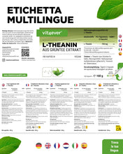 Carica l'immagine nel visualizzatore di Gallery, vit4ever L-Teanina - 180 Capsule - 750 mg al giorno