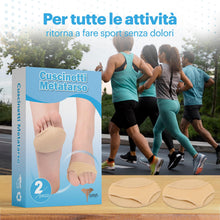 Carica l'immagine nel visualizzatore di Gallery, 2 Cuscinetti Metatarsali Piedi In Lycra e Gel Traspirante, Taglia S EU 35-40, Alleviano il Dolore dell'Avampiede per il 