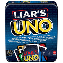 Carica l'immagine nel visualizzatore di Gallery, Mattel Games UNO Liar’s gioco di carte in scatola latta, 7+, 2-6 giocatori