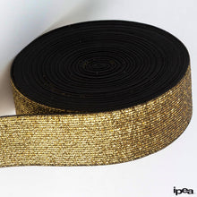 Carica l'immagine nel visualizzatore di Gallery, IPEA Elastico per Cucito LUREX - Corda Elastica da Cucire - 10 METRI - Made in Italy - Nastro Elastico da Cucito 40 mm Brillante per Accessori, Vestiti, Gonne, Borse, Cinture - Fettuccia Piatta - Oro