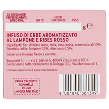 Carica l'immagine nel visualizzatore di Gallery, Bonomelli - Infusi Fruttosi, Lampone e Ribes Rosso, Confezione da 12 filtri, Gusto Rinfrescante e Lievemente Acidulo, In