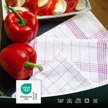 Carica l'immagine nel visualizzatore di Gallery, ZOLLNER 10 Strofinacci - canovacci in cotone 50x70 cm - burrazzi da cucina assorbenti e resistenti - a quadretti bianchi