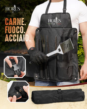 Carica l'immagine nel visualizzatore di Gallery, HORUS 23® Set Barbecue con Grembiule. Guanto Ignifugo e Accessori Barbecue