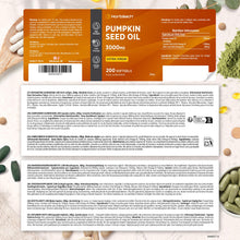 Carica l'immagine nel visualizzatore di Gallery, Olio di Semi di Zucca Capsule 3000 mg - Pumpkin Seed Oil Integratore