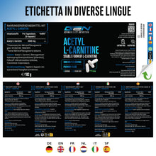 Carica l'immagine nel visualizzatore di Gallery, GEN GERMAN ELITE NUTRITION Acetyl-L-Carnitina - 250 Capsule vegane