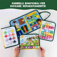 Carica l'immagine nel visualizzatore di Gallery, BONNYCO Montessori Busy Board di Feltro Giochi Montessori Didattici, Pannello Sensoriale Bambini Montessori Board Valigetta Montessori | Giochi Bambini Bimba Bimbo Regalo Bambino Compleanno Natale