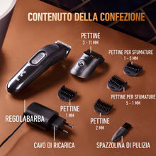 Carica l'immagine nel visualizzatore di Gallery, King C. Gillette Kit Regolabarba Uomo, Rasoio Elettrico con Accessori, Nero