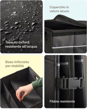 Carica l'immagine nel visualizzatore di Gallery, Praknu Organizer Bagagliaio con Coperchio Piccolo 35L – Pieghevole a 15L – 3 Scomparti con 11 Tasche – Idrorepellente e 