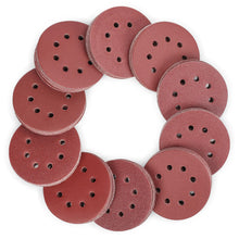 Carica l'immagine nel visualizzatore di Gallery, WORKPRO 150 Pezzi Dischi Abrasivi 125mm, Carta Vetrata per Legno con 8 Fori, Grana 60,80,100,120,150,180,240,320,400,600
