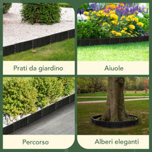 Carica l'immagine nel visualizzatore di Gallery, GARDENIX Bordo per prato, facile da installare, in plastica, nero, 5,15 m, bordatura per aiuole senza scavo, in plastica