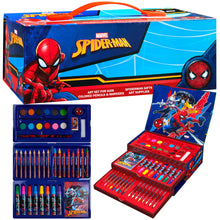 Carica l'immagine nel visualizzatore di Gallery, Marvel Valigetta Colori per Bambini Spiderman con Pennarelli e Matite Colorate (Multicolore Spiderman)