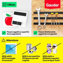 Carica l'immagine nel visualizzatore di Gallery, GAUDER Nastro magnetico adesivo forte, calamite adesive (3 m x 15 mm)