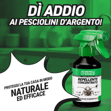 Carica l'immagine nel visualizzatore di Gallery, RepellShield Spray Anti Pesciolini d'Argento per Bagno, Cantina, Soffitta, Armadi - 250ml - Non Macchia - Spray Pescioli