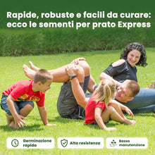 Carica l'immagine nel visualizzatore di Gallery, LERAVA® EXPRESS semi prato crescita rapida (30m²) - Semina resistente al calpestio - Sementi per prato soleggiato e mezz