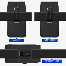 Carica l'immagine nel visualizzatore di Gallery, Gcepls - Custodia per cellulare in nylon con chiusura magnetica, con porta carte ID, custodia da cintura per iPhone 16 P