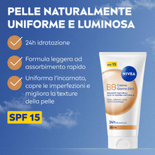 Carica l'immagine nel visualizzatore di Gallery, NIVEA BB Crema Giorno 5 in 1 Colorata, SPF 15, Medium, 2 x 50 ml