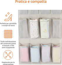 Carica l'immagine nel visualizzatore di Gallery, Amazon Basics Scarpiera a sospensione da porta a 24 scomparti, 48 x 170.7 cm, Grigio
