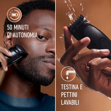 Carica l'immagine nel visualizzatore di Gallery, King C. Gillette Kit Regolabarba Uomo, Rasoio Elettrico con Accessori, Nero
