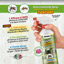 Carica l'immagine nel visualizzatore di Gallery, Insetticida Spray AntiZanzare Giardino e Casa, Azione Forte e Rapida per Interno ed Esterno, Con Geraniolo Repellente Za