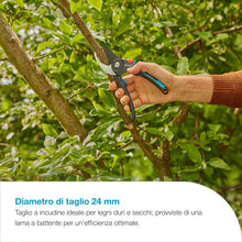Carica l'immagine nel visualizzatore di Gallery, Gardena Forbici da giardino PremiumCut Pro, taglio bypass, per legno fresco, diametro di taglio 24 mm, impugnature ergon
