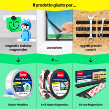 Carica l'immagine nel visualizzatore di Gallery, GAUDER Nastro magnetico con dispenser, striscia autoadesiva (6 m x 19 mm)