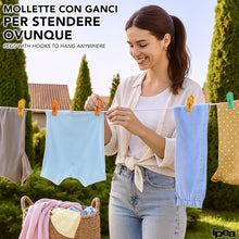 Carica l'immagine nel visualizzatore di Gallery, IPEA Mollette per il Bucato con Cestino in Plastica - 36 PEZZI - Super Leggero con Ganci - Mollette Colorate con Cestello per Appendere e Stendere Vestiti, Biancheria, Accessori - Stendibiancheria