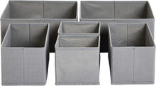 Carica l'immagine nel visualizzatore di Gallery, Amazon Basics Organizer in tessuto per cassetto, 6 unità, Grigio