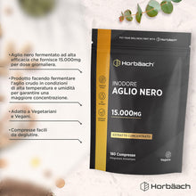 Carica l'immagine nel visualizzatore di Gallery, Aglio Nero Fermentato 15000mg - 180 Compresse Vegane