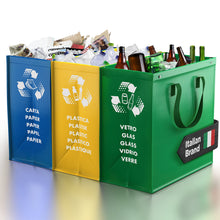 Carica l'immagine nel visualizzatore di Gallery, PTMS® Borse Raccolta Differenziata - 3 Bidoni per Carta, Plastica e Vetro