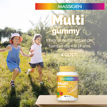 Carica l'immagine nel visualizzatore di Gallery, Massigen - Multi Gummy, Multivitaminico per Bambini 4-14 Anni, Vitamine Gommose con Vitamina A, C, E, D, B6, B12 e Acido