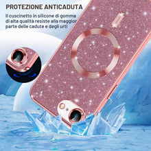 Carica l'immagine nel visualizzatore di Gallery, Kokio Glitter Magnetica Cover per iPhone 17e / iPhone 16e con Cordino, Compatibile con MagSafe, Brillantini Silicone TPU