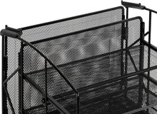 Carica l'immagine nel visualizzatore di Gallery, Amazon Basics Rettangolare Organizer da scrivania con 3 ripiani, cassetto a scorrimento e scomparto per appendere i documenti, Nero