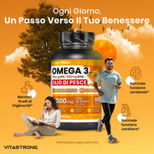 Carica l'immagine nel visualizzatore di Gallery, Vitastrong Omega 3, 700mg EPA DHA 500mg, Vitamina E Capsule Molli Premium
