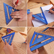 Carica l'immagine nel visualizzatore di Gallery, WORKPRO Squadra da Falegname Multifunzione 180mm, Righello Triangolare Metrico in Alluminio, Squadra Combinata 45° - 90°