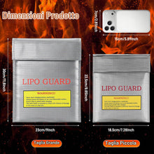 Carica l'immagine nel visualizzatore di Gallery, 3 Pcs Borsa Ignifuga Lipo Safe Bag per Batterie, 22.5x18.5 cm